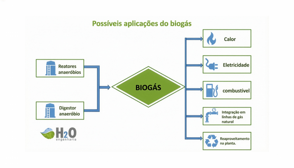 figura 1 possíveis aplicações do biogás