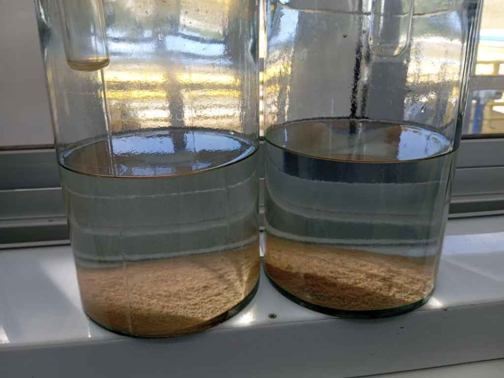 figura 2 – ensaios de tratabilidade para verificar a dosagem ótima de sulfato de aluminio.